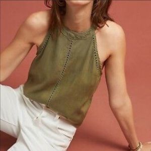 Anthropologie Cloth & Stone Olive Green Tank